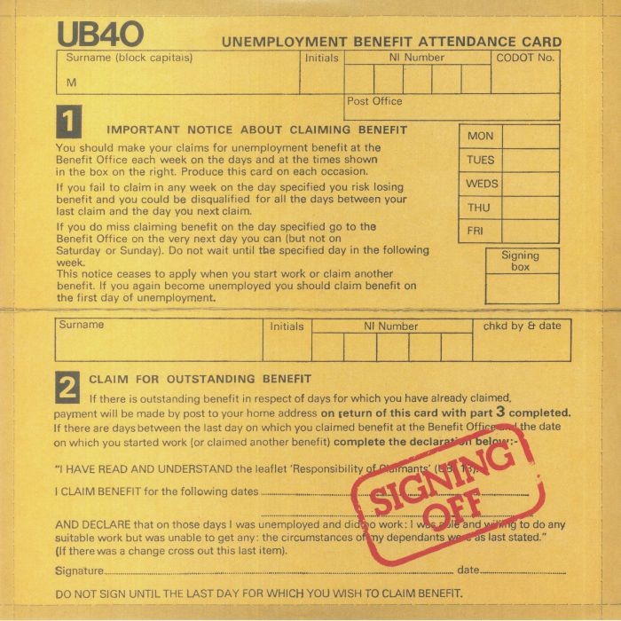 UB40 - Signing Off (reissue) - TRANSLUCENT RED VINYL 2XLP