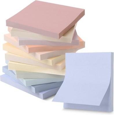 - Sticky Notes, 3''x3'', 12 Pads, 600 Sheets, Soft Vintage Colors | Sticky Notes