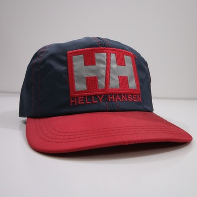 Vintage Helly Hansen Hat Cap Strap Back  Reflective Logo Waterproof Made In USA