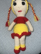 Hand Crocheted Doll In Dress - So Adorable 