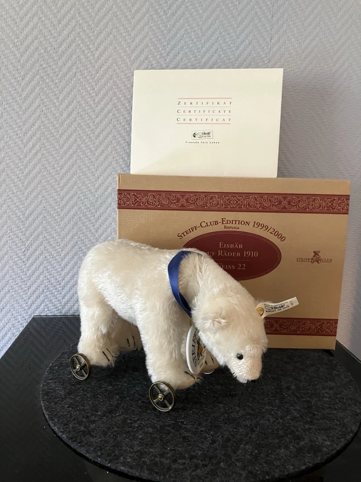 Steiff 420177 Eisbär auf Rädern im Originalkarton, mit Zertifikat - Bild 4 von 4