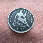 1858/858 ~ Inverted Overdate ~ Seated Liberty H10c ~ VF+ Toned ~ SHARP Indicator — photo 9