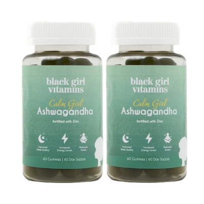 2-Pack Black Girl Vitamins Calm Girl Ashwaganda + Zinc Gummies - 120 Gummies