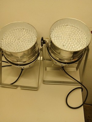 2 silberne Prolight LEDJ 64 Floorcan Lichter DJ Disco Karaoke Neu