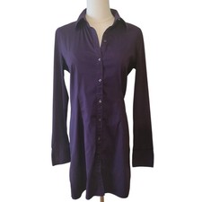 Express Purple Tailored Shirt Mini Dress Size Medium