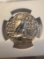 Attica Athens AR New Style Tetradrachm Owl Coin 106/5 BC - NGC VF Strike 5/5