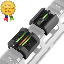 Low profile fiber optic front and rear sights for enhanced targeting performance