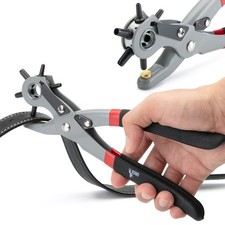 UNCO Leather Hole Punch Tool - Multi Size Punch for Belts  Leather - Belt Pu...
