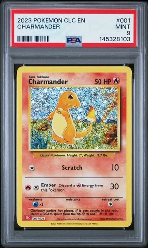 2023 POKEMON CLC-CLASSIC CHARIZARD & HO-OH EX DECK #001 CHARMANDER PSA 9