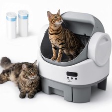 WARCAT automatic Litter Box丨Open Top, Child Lock, Gray&White