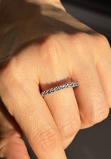 925 Sterling Silver Round Cut Aquamarine Ring Size 8.75