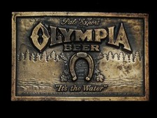NB27142 VINTAGE 1970s PALE EXPORT OLYMPIA BEER BELT BUCKLE