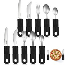 2 Set 10 Pcs Adaptive Utensils for Hand Tremors, Elderly, Arthritis, Parkin...