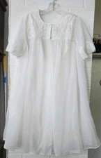 Vintage Shadowline Nightgown and Robe Sheer Peignoir Set, Pink. Small-Petite