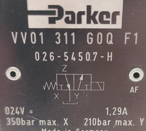 NEW PARKER VV01 311 GOQ F1 HYDRAULIC VALVE 026-54507.7-H 24VDC