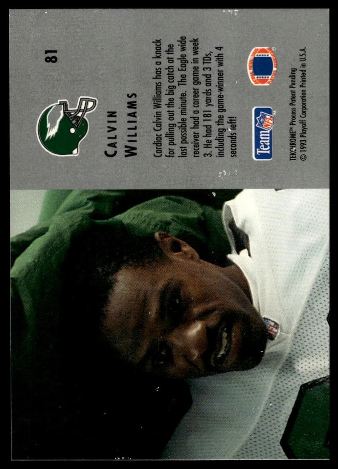 1993 Playoff Contenders #81 Calvin Williams - Image 2 of 2