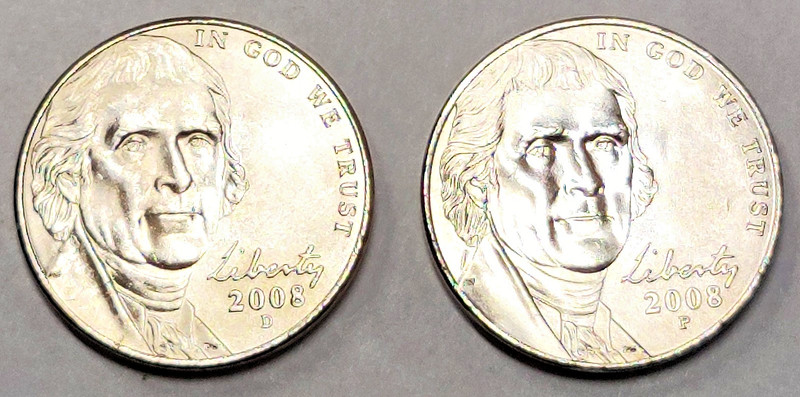 2008 P & D  Jefferson Nickels -  BU Coin Set