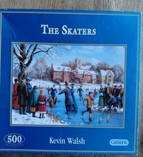 Gibsons THE SKATERS 500 Piece Jigsaw Puzzle winter scene