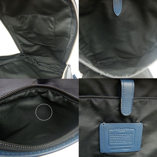 Coach Backpack F22371 Nylon Leather Blue/Grey 10in - Picture 9 of 9
