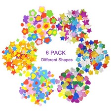 6 Pack Self-Adhesive Foam Glitter Stickers Assorted Colors Kid's Arts Craft S...