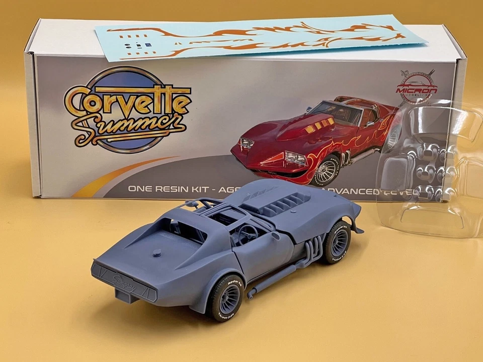 1:25 Corvette Summer Resin Model Kit With Decals,  Rubber Tires and Clear Parts - Image 3 of 4