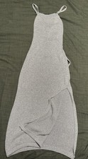Via Veneto Made In Italy Grey Sparkle Knit Midi Dress Size XS 42 Inches Long