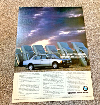 BMW E23 7 SERIES 1980s - FRAMEABLE COLLECTIBLE ORIGINAL CLASSIC CAR ADVERT