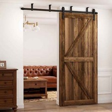 4FT-20FT Sliding Barn Door Hardware Kit Rail Roller Closet Ceiling Mount Track