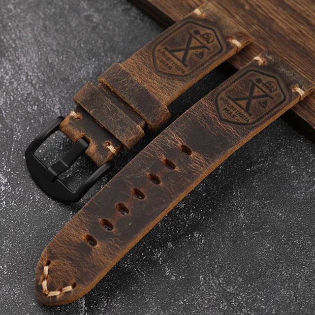 Vintage leather watch strap