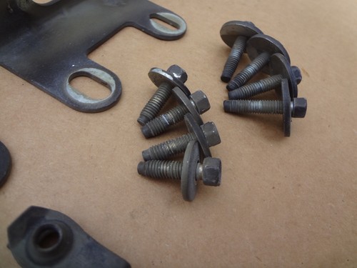 2003 - 2004 MUSTANG COBRA HEADLIGHT PANEL BRACKETS & BOLTS SILVER OEM SKU# C85 - Photo 3 sur 5