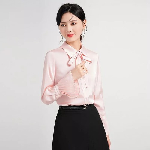 Chemise Jersey Chemisier De Femme Chemisier Manches Élégant Blanc Noir 35318