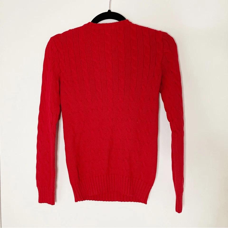 Suéter de esquí vintage Ralph Lauren Teddy Bear XS rojo algodón Foto 4 de 4