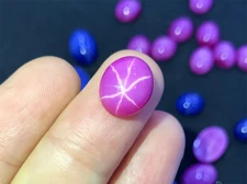 Top Quality Opaque Oval Cabochon Pink Star Sapphire Lab-Created AAAA+ Loose Gems