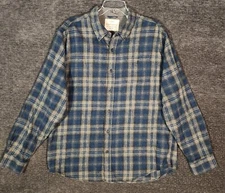 Original Weatherproof Vintage Plaid Flannel Shirt Mena XL Blue 