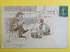 Old postcard stamp ALGIERS 1910 ILLUSTRATION DRAWING L. CHAGNY small shoe shaker