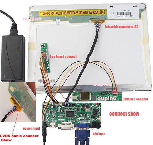 Controller Board DIY HDMI DVI VGA for 24" LCD M240HTN01.2 1920X1080 Panel Screen - Bild 2 von 8