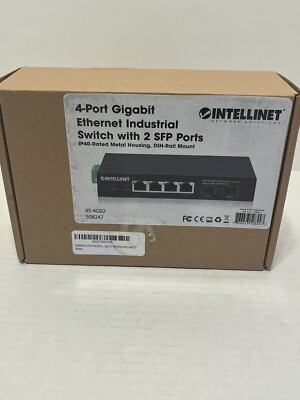Intellinet 4-Port Industrial Gigabit Ethernet Switch with 2 SFP Ports-IP40 Ra...