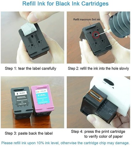4x30ml refill ink for Canon PG-210 CL-211 PIXMA MP280 MP480 MP490 MP495 iP2702 - Picture 6 of 7