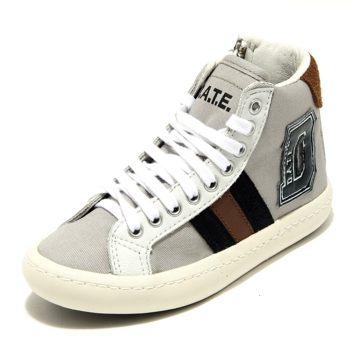 5156G sneaker bimbo grigia D.A.T.E. kids hill high canvas drill