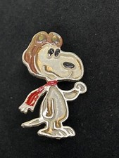 VTG Snoopy Flying Ace Pin United Features Red Baron Peanuts Painted Brooch