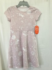 NWT Wonder Nation Unicorn Moon and Stars Dress Girls Play pockets Lilac U Pick