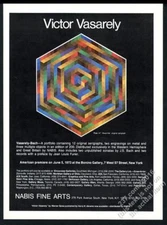 1973 Victor Vasarely Hexa-Hat color Op art Nabis vintage print ad