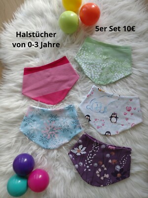 5er Set Halstücher für Baby Mädchen, Handmade Neu!