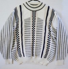 Vintage Imprints Leather Oversized Sweater Size Medium Acrylic Grandpa Leather