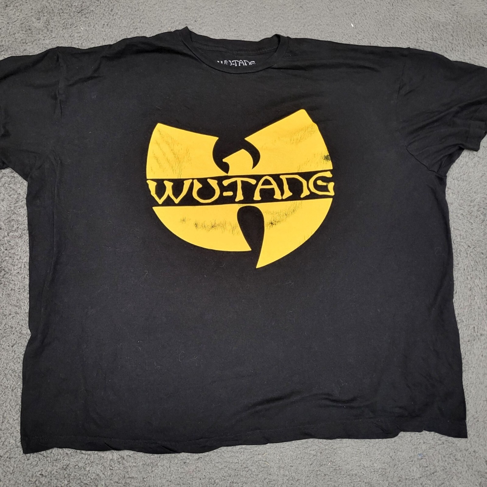 Wu-Tang Clan 2XL Black Tee with Yellow Logo 100% Cotton Hip-Hop Streetwear