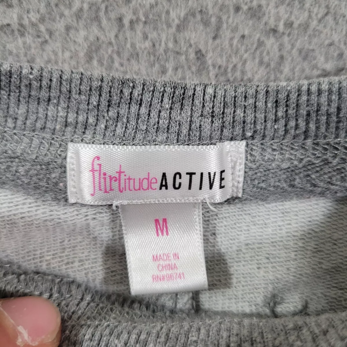 Flirtitude Active Sweatshirt Womens Medium Gray Bear Valley