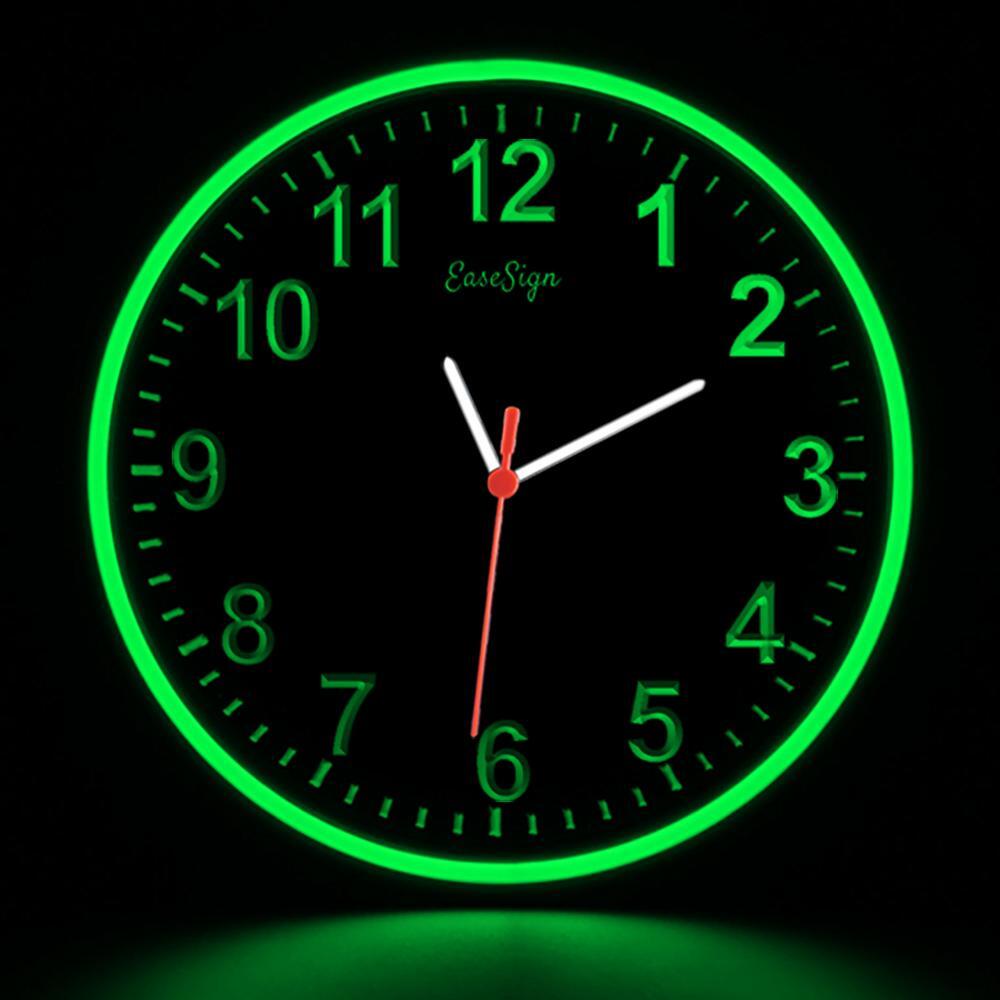 25ck0001 EaseSign Home Decor LED Flexible Flex Neon Wall Clock 7 colors 10"
