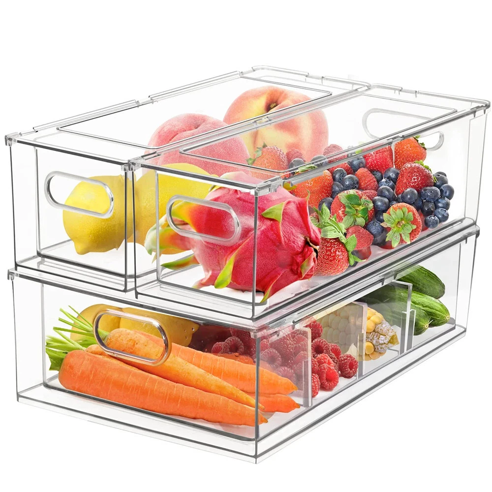 Refrigerator Food Storage Box Rack Fridge Drawer Shelf Kitchen Organizer Bins