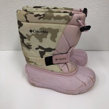GIRLS COLUMBIA POWDER BUG CAMO WATERPROOF WINTER BOOTS 12 YOUTH REMOVABLE LINER