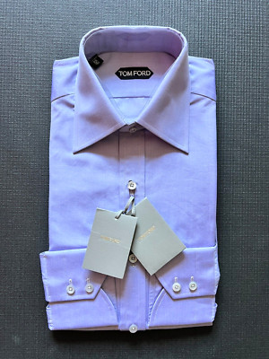 Tom Ford Light-Purple Dress Slim-Fit Cotton-Shirt US 15.5  39 Brand New